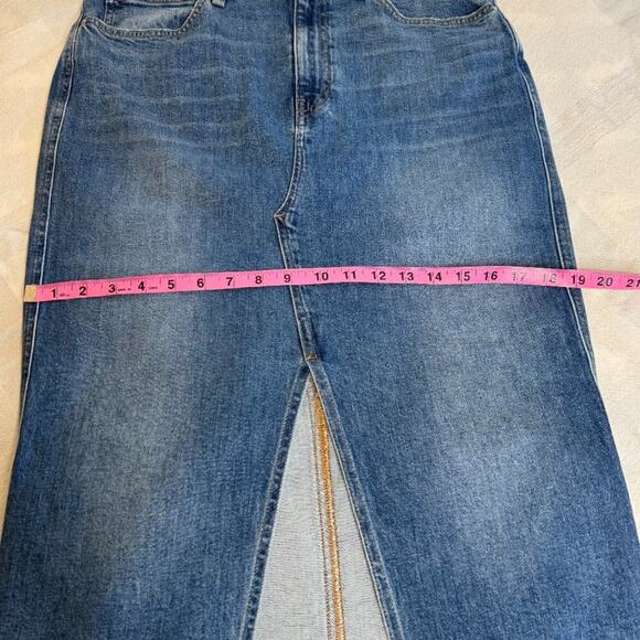 Hudson Reconstructed Denim Midi Skirt | Cotton Blend | Size 30 - Picture 6 of 11